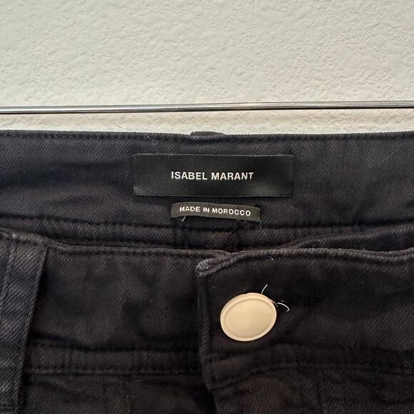 Isabel Marant black mid-rise skinny jeans button flap pockets FR 36 US small - Picture 5 of 6